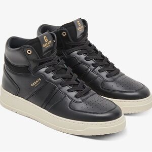 Greats Men’s Saint James High Top, black with white sole, size 12.